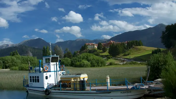 Lakeside property and mountains near Llao Llao, Bariloche