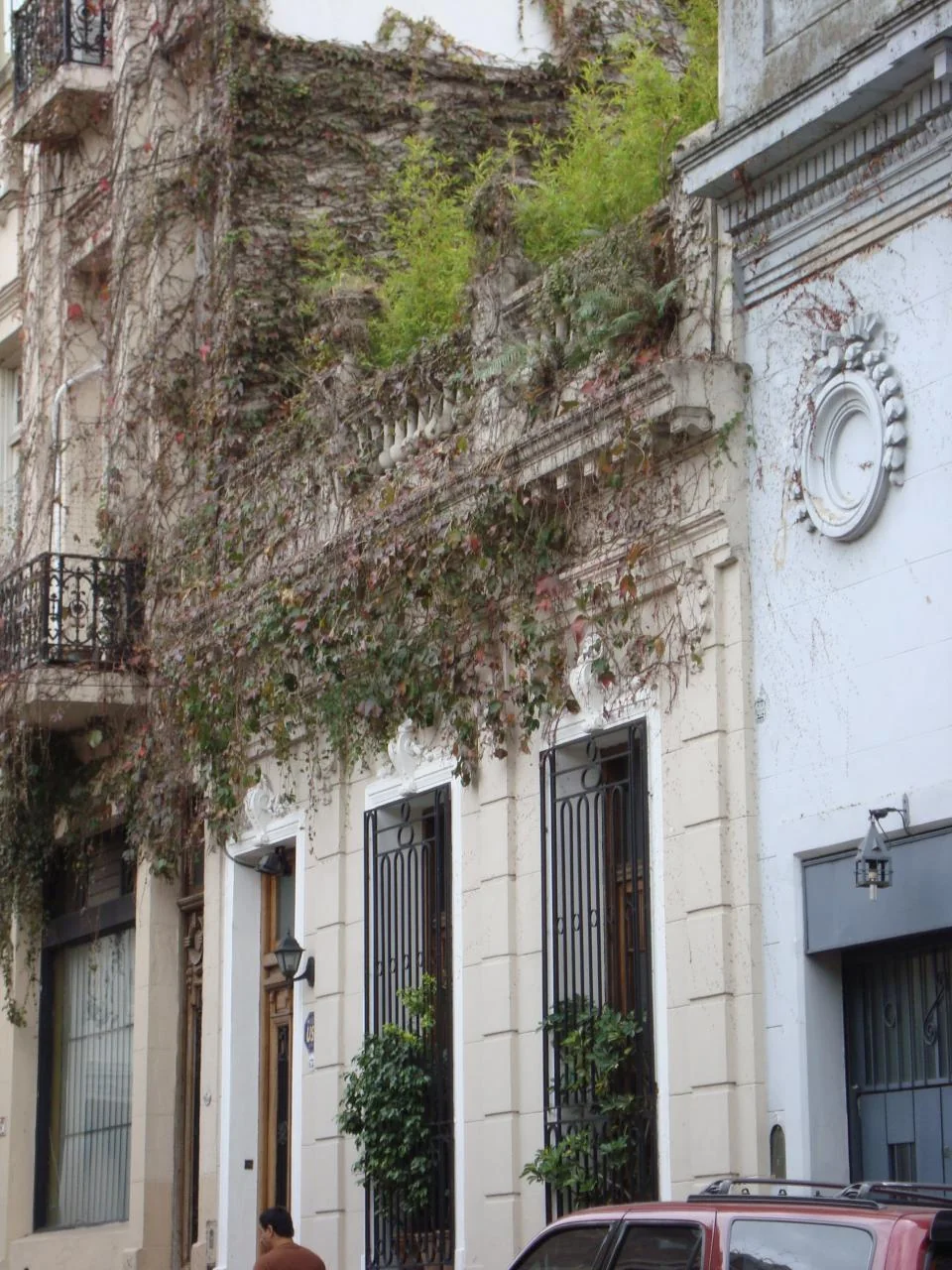 Ivy-covered residential architecture in San Telmo, Buenos Aires